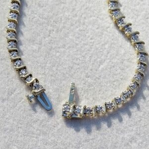 10k Gold Diamond S Link Tennis Bracelet 6.1g